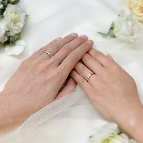 結婚指輪 ウォータードロップ ~クラシカルな水玉模様~ DM-146/Ladies
